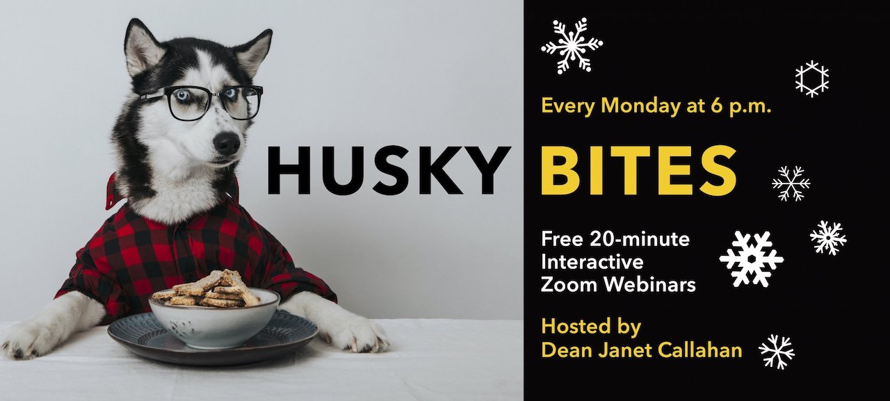 Husky Bites webinars are every Monday at 6 p.m.